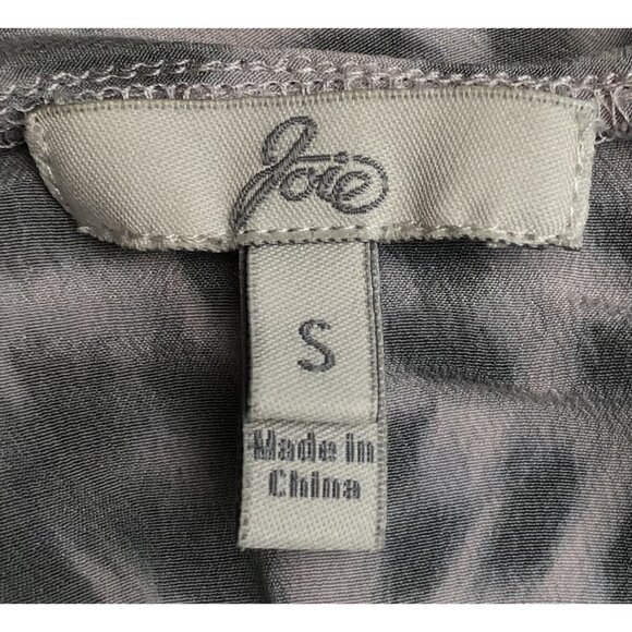 JOIE Womens SMALL Gray Leopard Print 100% SILK Racerback TANK TOP $134 EUC - Picture 7 of 10